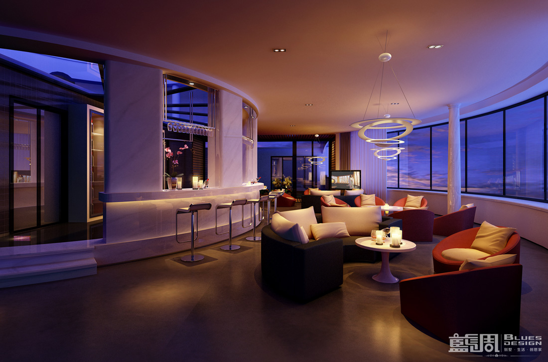 南海玫瑰園空中別墅設計:酒吧區