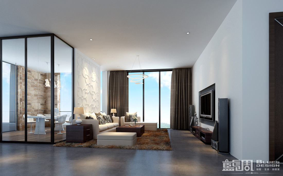 南海玫瑰園空中別墅設計:家庭廳