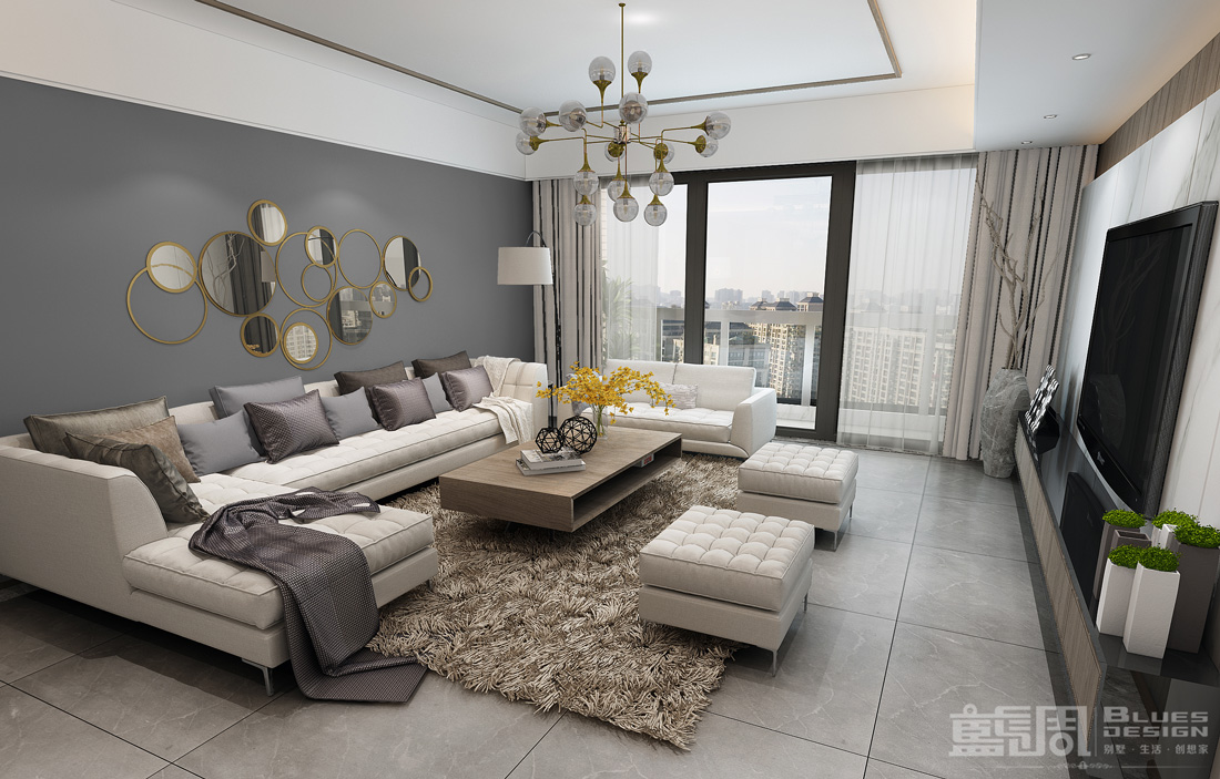 曦灣天馥私宅設(shè)計(jì):客廳1