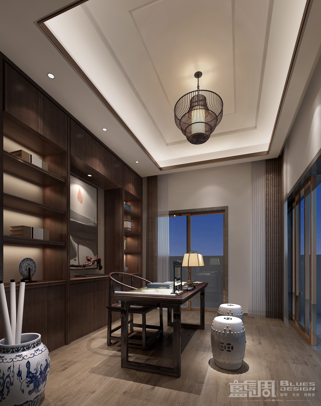 公園大地別墅設計-書房