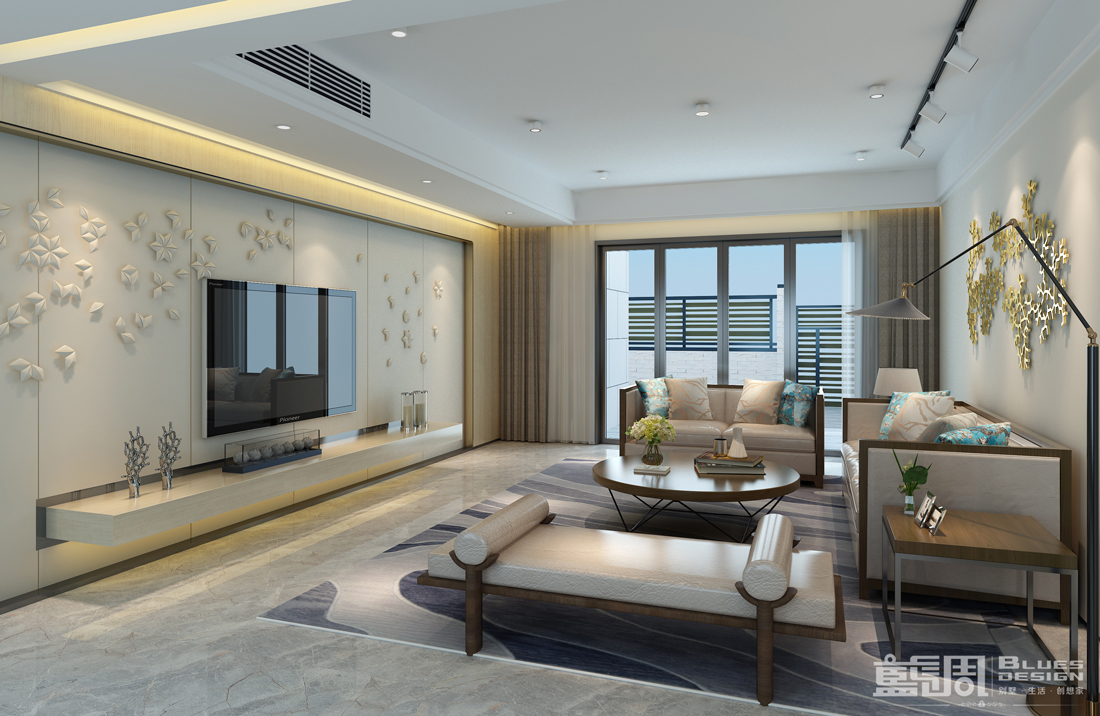 水映山岸公館別墅裝修設(shè)計(jì):客廳