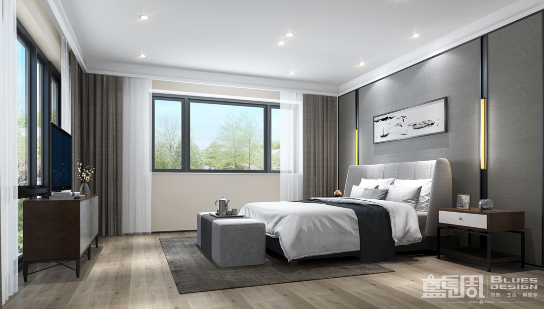 水映山岸公館別墅裝修設(shè)計(jì):主臥