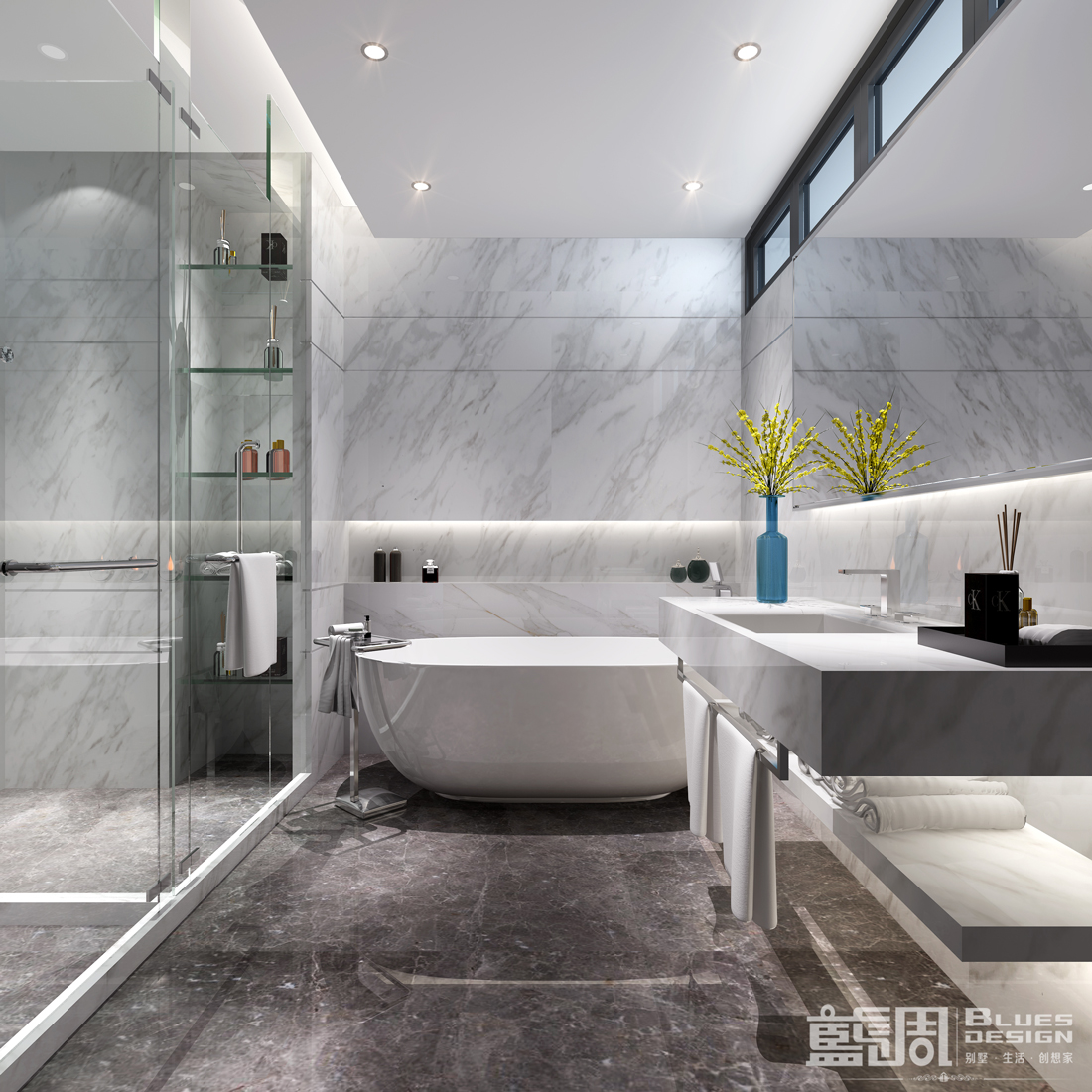 水映山岸公館別墅裝修設(shè)計(jì):衛(wèi)生間