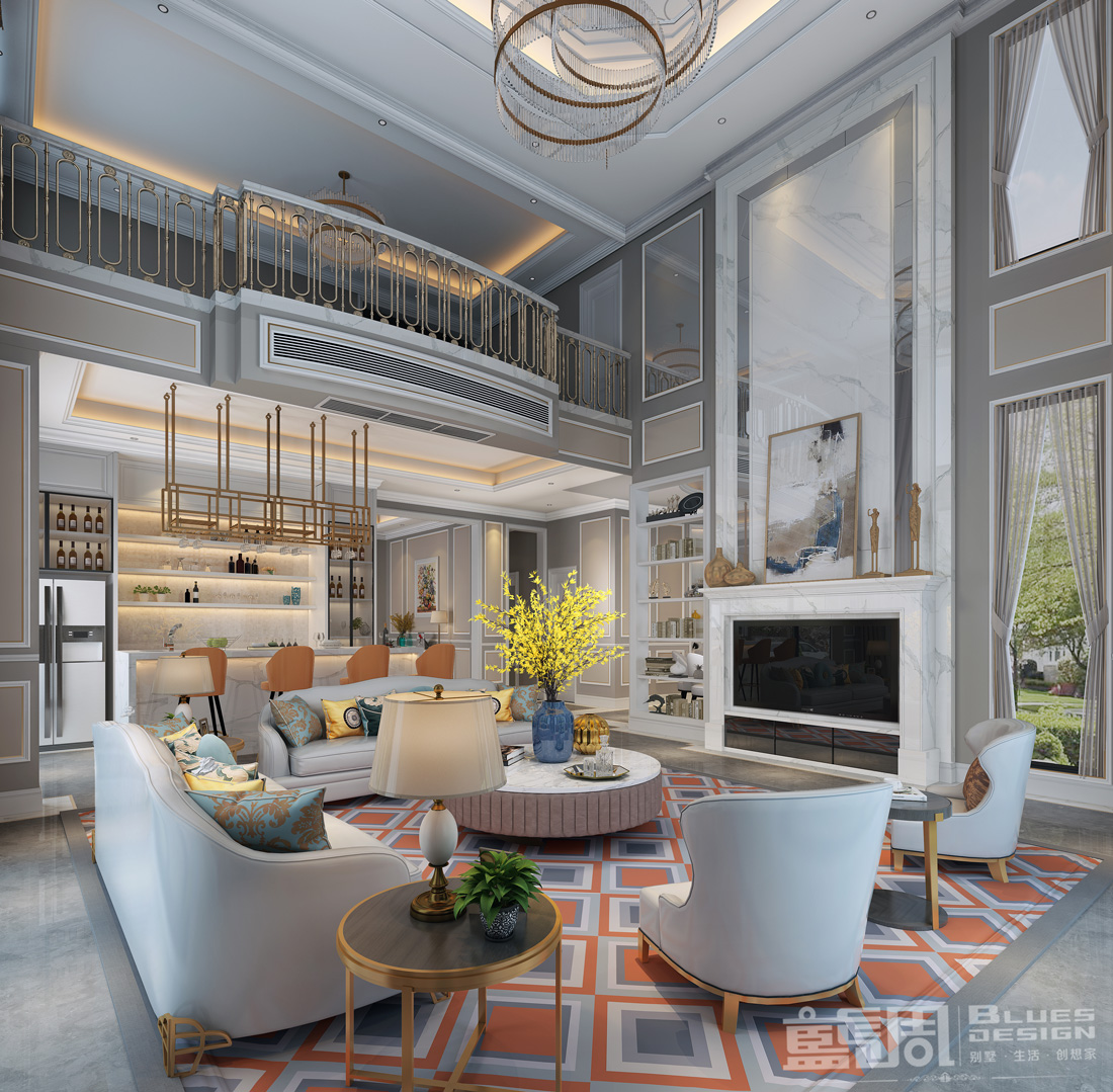 蓮湖山莊獨(dú)棟別墅設(shè)計(jì)-客廳