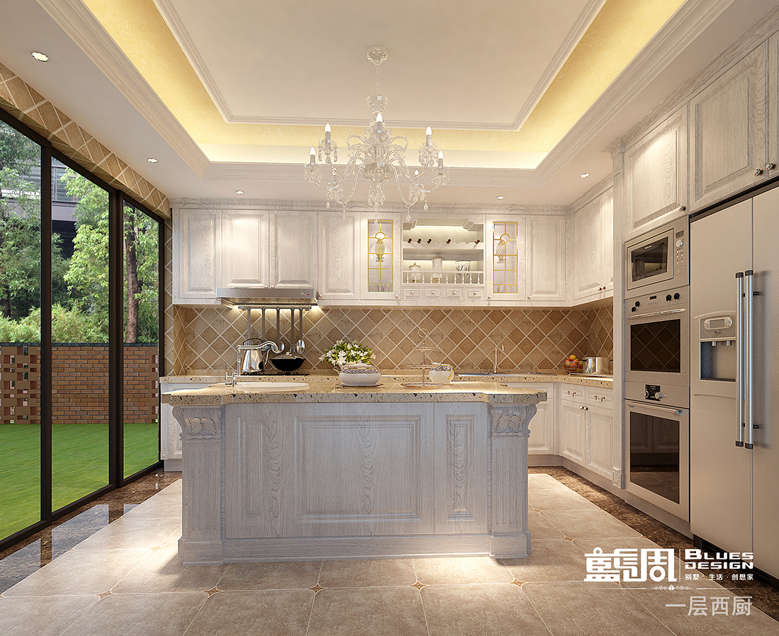 燕晗山居別墅裝修設計-西廚