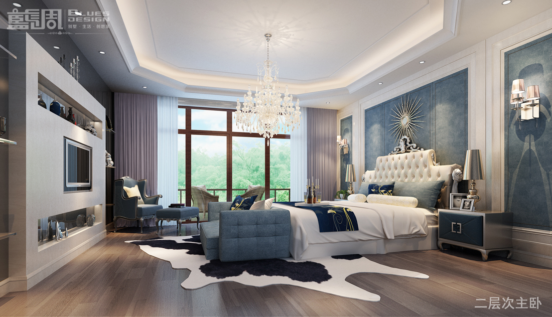 燕晗山居別墅裝修設計-次主臥