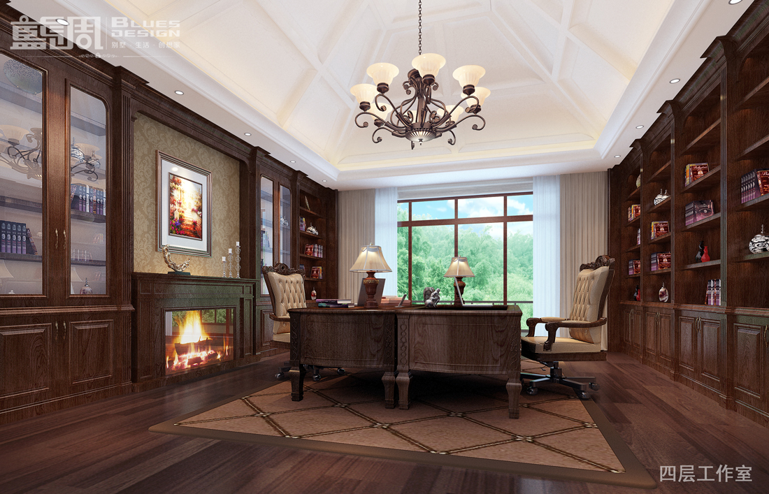 燕晗山居別墅設計-書房