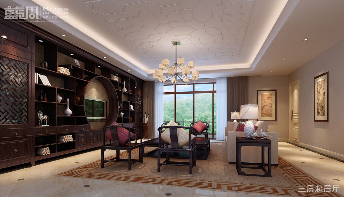 燕晗山居別墅設計-三層起居廳