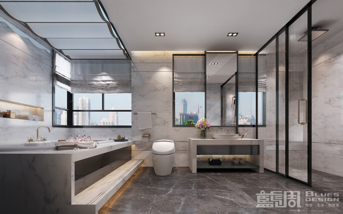 深圳硅谷別墅設(shè)計(jì):主衛(wèi) 城市山谷別墅設(shè)計(jì)|藍(lán)調(diào)設(shè)計(jì)