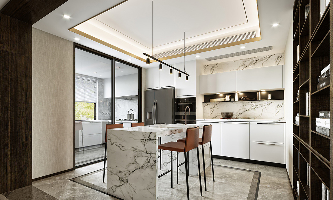 現(xiàn)代風格別墅設計-廚房 | 藍調設計