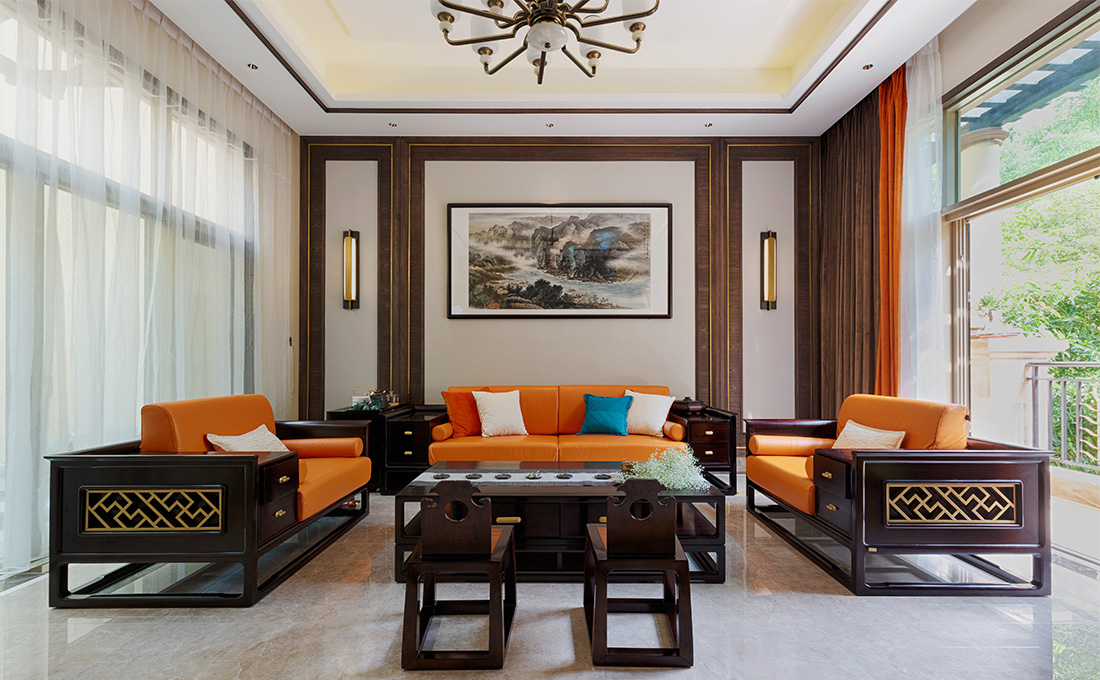 公園大地聯(lián)排別墅裝修設計-客廳