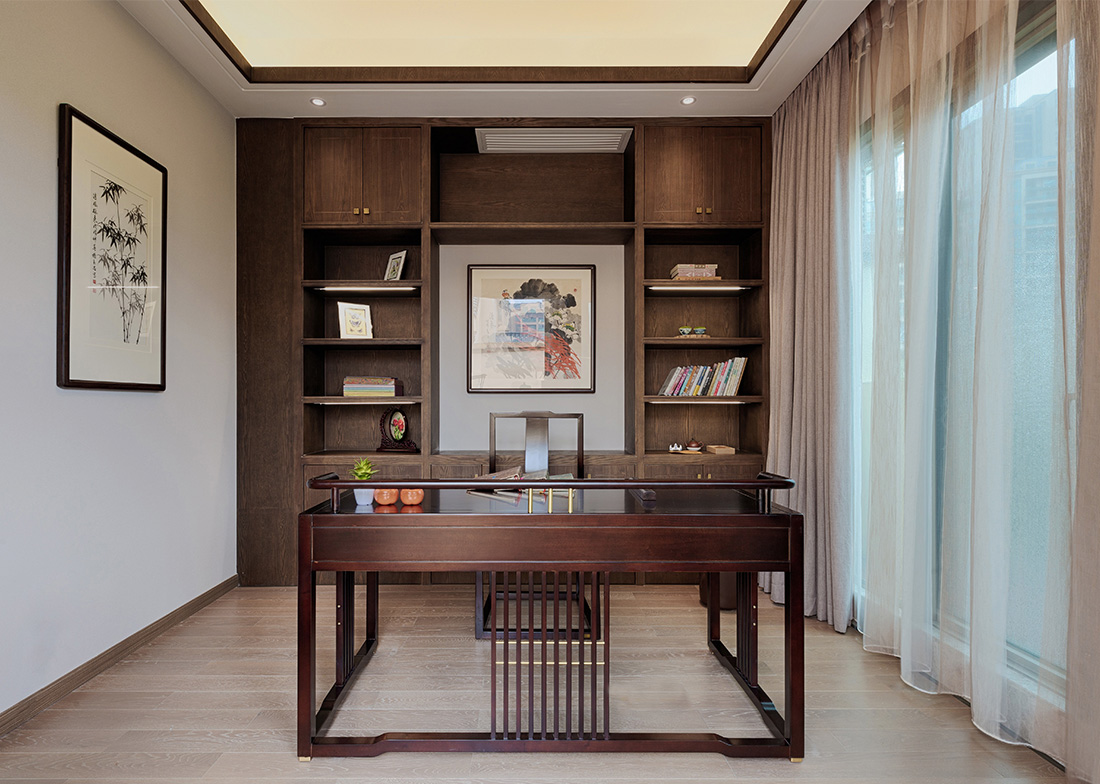深圳公園大地聯(lián)排別墅裝修設計-書房