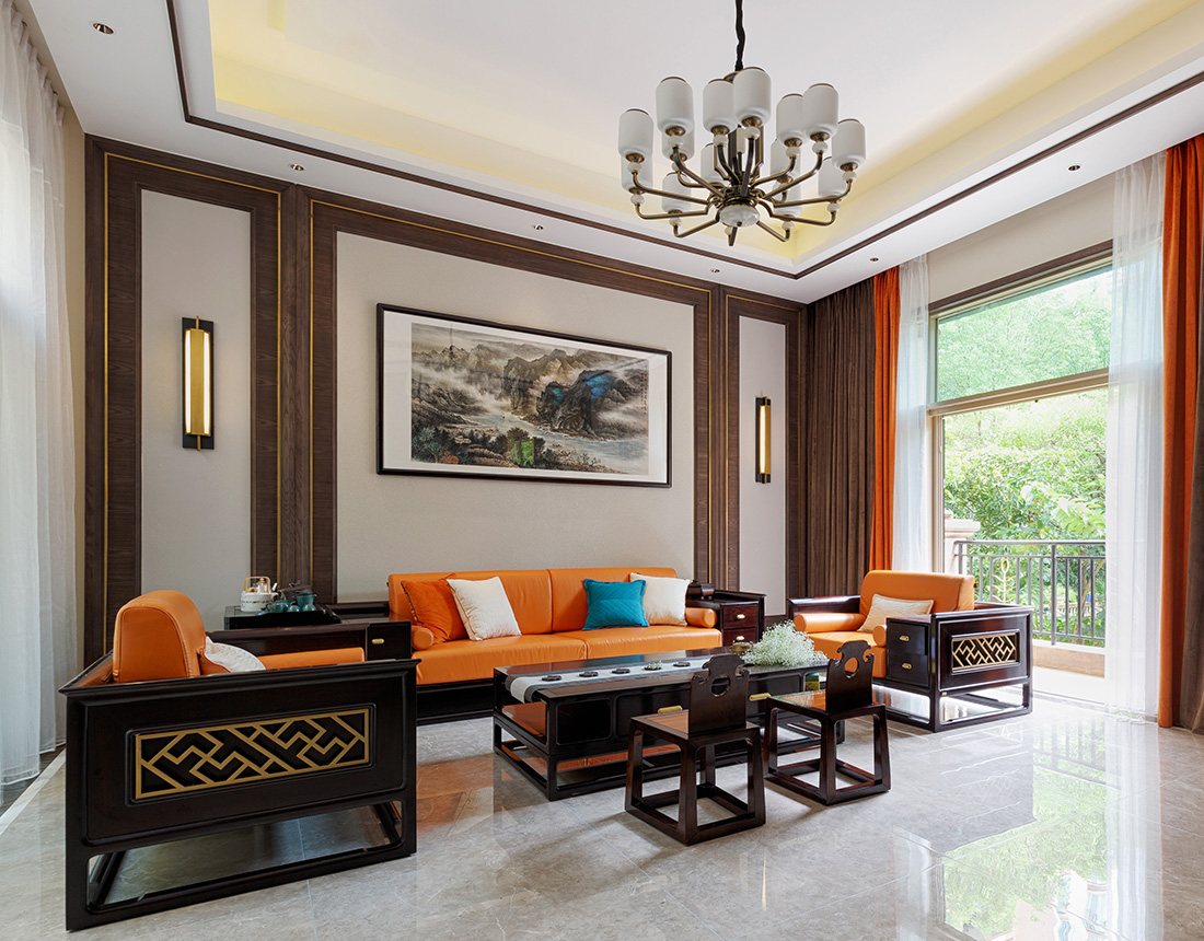 公園大地聯(lián)排別墅裝修設計-客廳 別墅設計公司-深圳藍調別墅設計